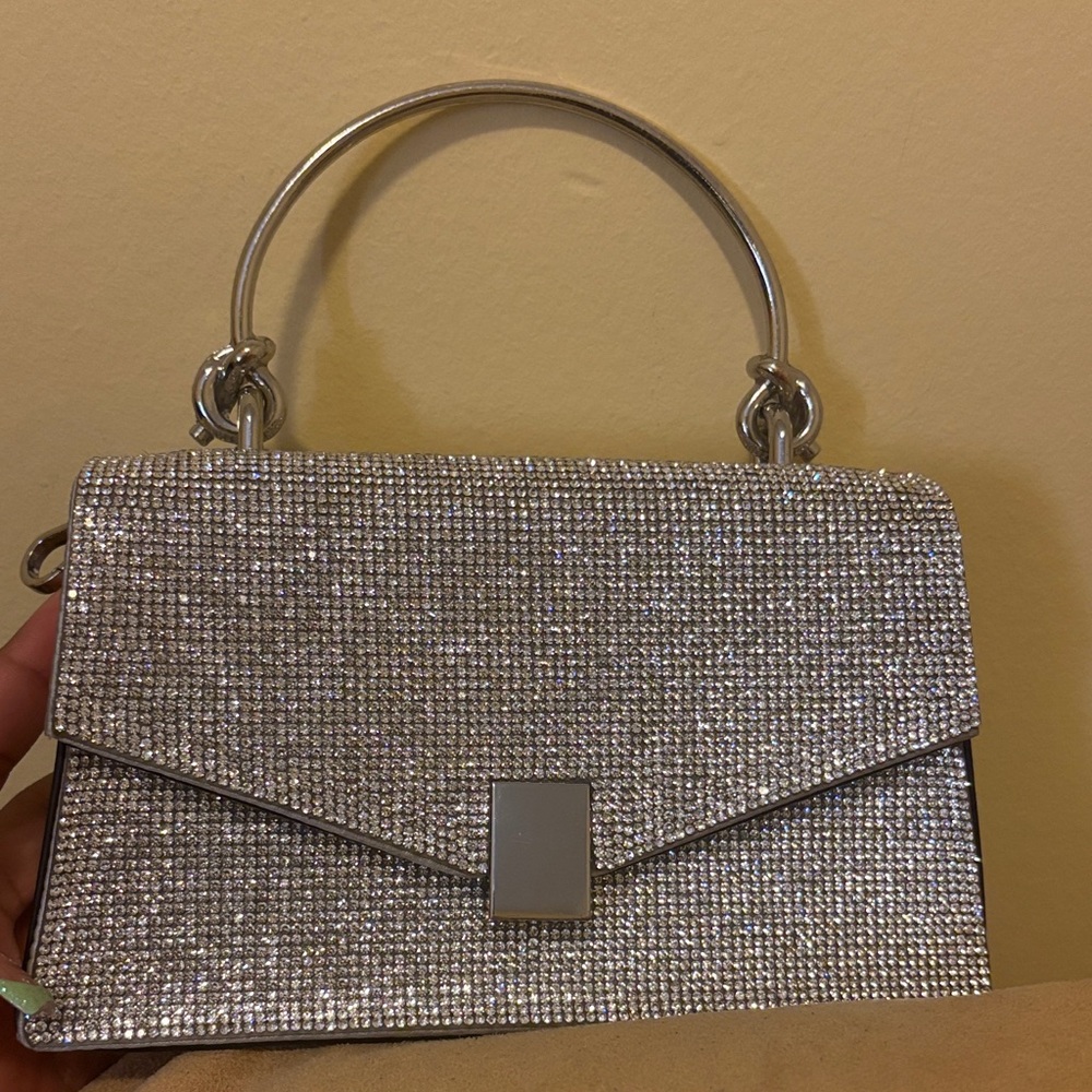 Aldo Silver Rhinestone Clutch